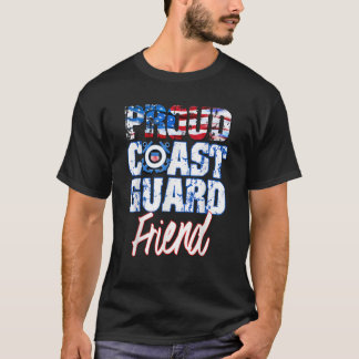 T-shirt Fier Patriotique USA Coast Guard Friend USA Flag M