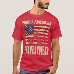 T-shirt Fier paysan américain Patriotique 4 juillet USA Fl