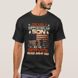 T-shirt Fier Père De L'Armée Soutenant Mon Fils Alors Qu'I