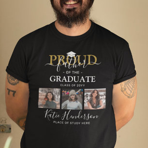 T-shirt Fier Père du collage photo du diplômé