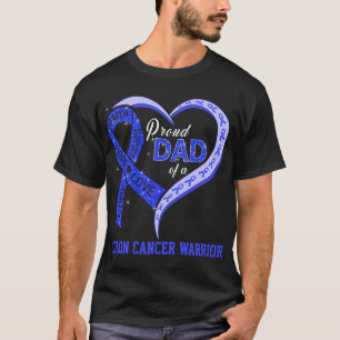 T-shirt Fier Père D'Un Colon Cancer Warrier