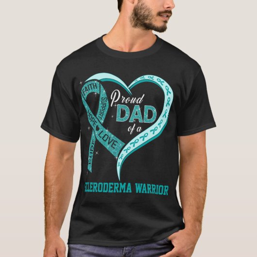 T-shirt Fier Père D'Un Guerrier Scleroderma (Devant)