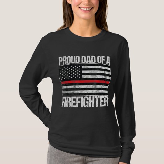 T-shirt Fier père d'un pompier - Parent pompier (Devant)