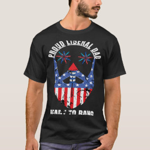 T-shirt Fier père libéral prêt à frapper patriotique 4° de