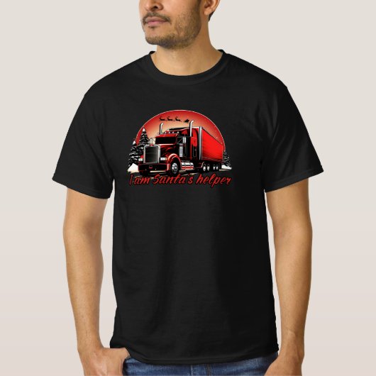 T-shirt Fier Père Noël's Helper Trucker Noël (Devant)