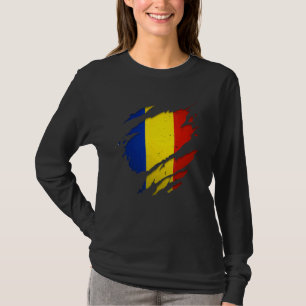 T-shirt Fier Roumain Déchiré Drapeau de la Roumanie déchi