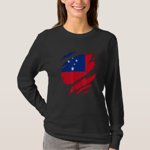 T-shirt Fier Samoan Shirts arraché Samoa Drapeau