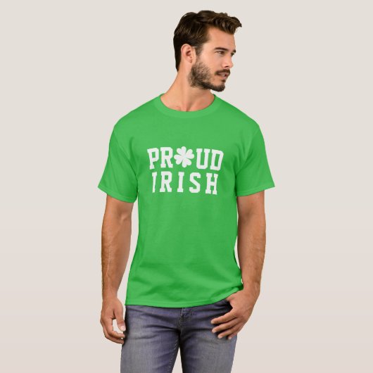 T-shirt Fier Shamrock irlandais Lucky Clover Citation St P (Devant entier)