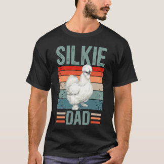T-shirt Fier Silkie Coq Papa Silkie Coq Amoureux Long
