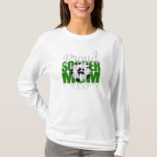 T-shirt Fier Soccer Maman avec des lettres vertes