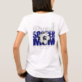 T-shirt Fier Soccer Maman en bleu avec le nom "V" (Dos)
