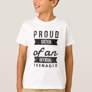 T-shirt Fier soeur d'un adolescent officiel