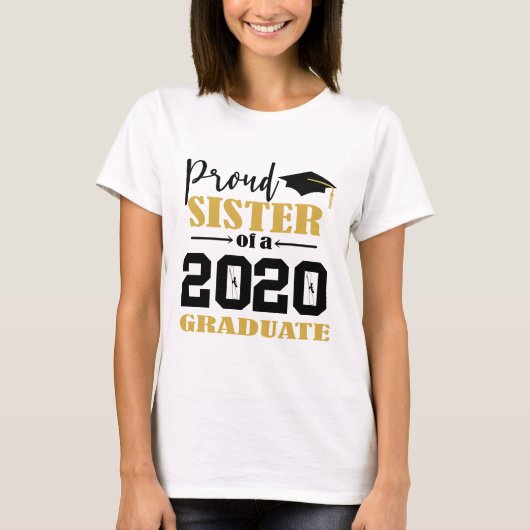 T-shirt Fier Soeur d'un diplômé de 2020 (Devant)