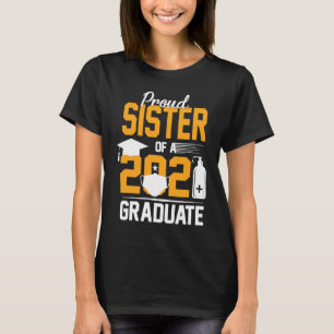 T-shirt Fier Soeur d'un Masque Visage 2021 Graduate Main S