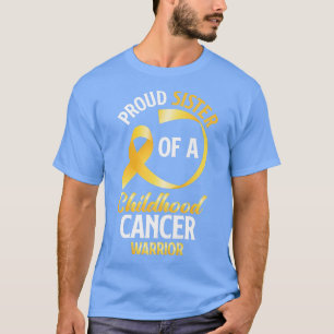 T-shirt Fier Soeur D'Une Enfante Guerrière Du Cancer Soeur