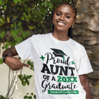 Fier Tante d'un 2022 diplômé noir vert goût