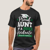 T-shirt Fier Tante d'un 2023 diplômé noir vert goût (Devant)