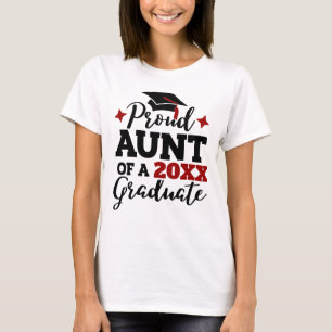 T-shirt Fier Tante d'un diplômé de 2022 noir rouge goût T-