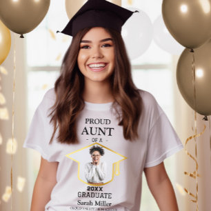 T-shirt Fier Tante d'un diplômé de 2025 avec photo et nom