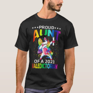 T-shirt Fier Tante D'Un Diplôme Valedictorian Unicorn 2023