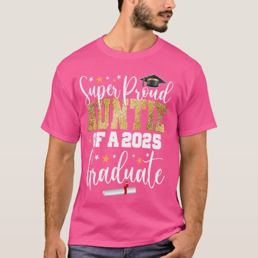 T-shirt Fier Tante D'Une Classe De 2025 Graduate Senior Gr (Devant)
