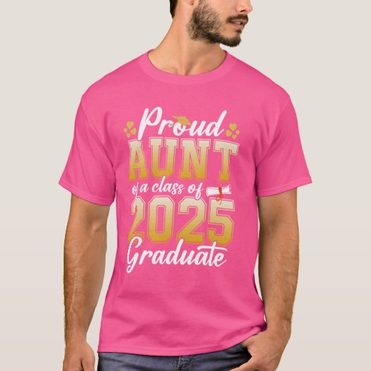 T-shirt Fier Tante D'Une Classe De Diplômé De 2025 (Devant)