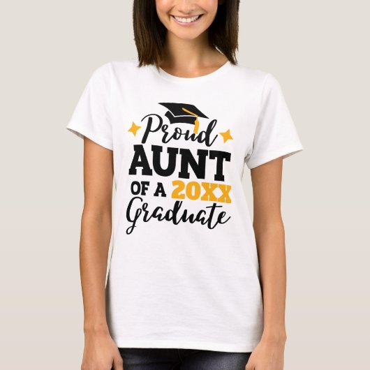 T-shirt Fier Tante d'une mannequin d'or noir diplômée 2022 (Devant)
