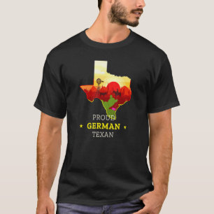 T-shirt Fier Texan allemand carte et drapeau du Texas et