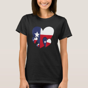 T-shirt Fier Texan patriotique Texas Drapeau-nous Coeurs d