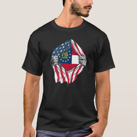 T-shirt Fier Usa Accueil Pays Patriotique Accueil État Dra (Devant)