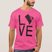 T-shirt Fier Usa Fan State Rhode Island Love Map Rhode I (Devant)