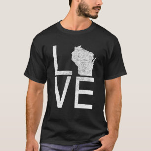 T-shirt Fier Usa Fan State Wisconsin Love Map Wisconsin