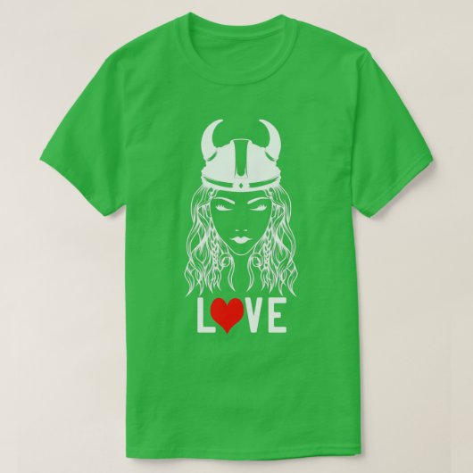 T-shirt Fier Viking Femme Avec Casque Et Amour 1 (Design devant)