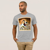 T-shirt "Fierce and Fiery Cheetah Design". Commandez dès m (Devant entier)