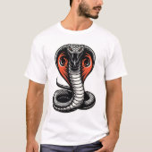 T-shirt Fierce Cobra Snake Illustration Bold Power Design (Devant)