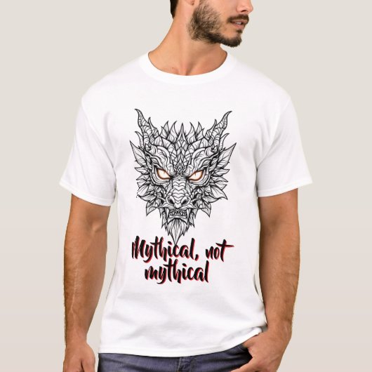 T-shirt Fierce Dragon Head Line Art (Devant)