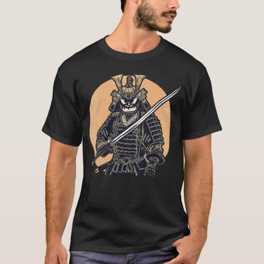 T-shirt Fierce Halloween Citrouille Samurai Conception gue (Devant)