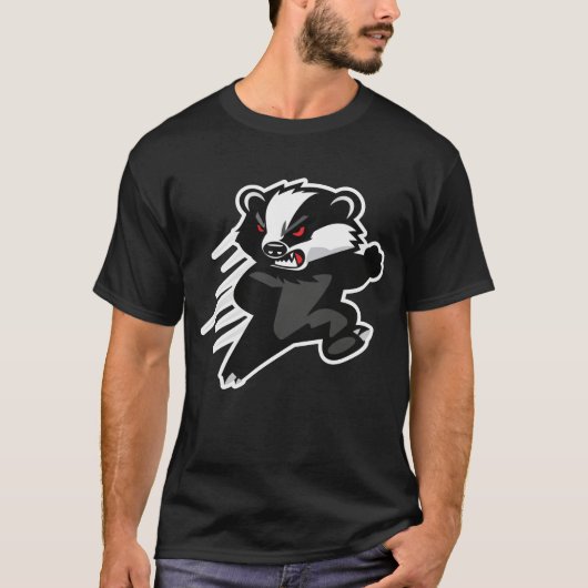 T-shirt Fierce Honey Badger Attack Mascot (Devant)