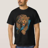 T-shirt Fierce Leopard Big Cat Wildlife Art Animal (Devant)
