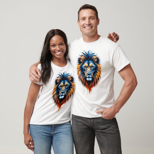 T-shirt Fierce Lion Abstrait - Vibrant Paint Splash T-Shir (Unisexe)