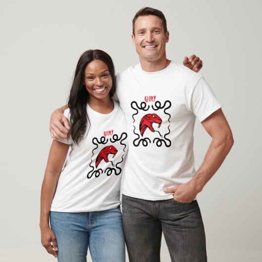 T-shirt Fierce Red Snake Design (Unisexe)