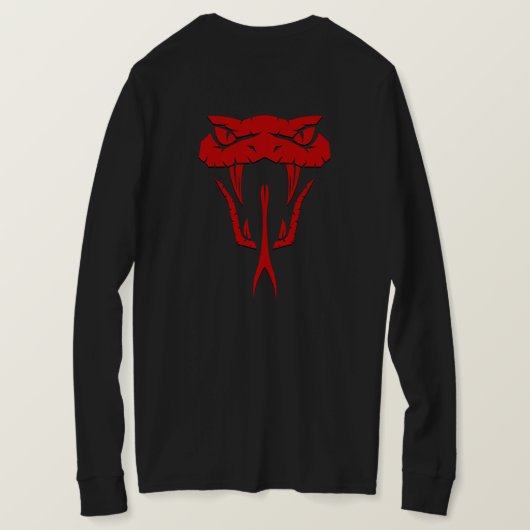 T-shirt Fierce Red Snake Face Longueur (Design dos)