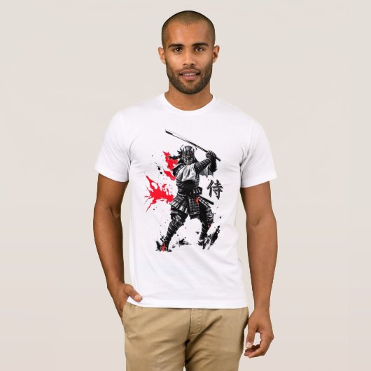 T-shirt Fierce Samurai Ink Art (Devant entier)