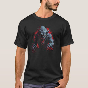 T-shirt Fierce Werewolf Unique Graphic Bloody