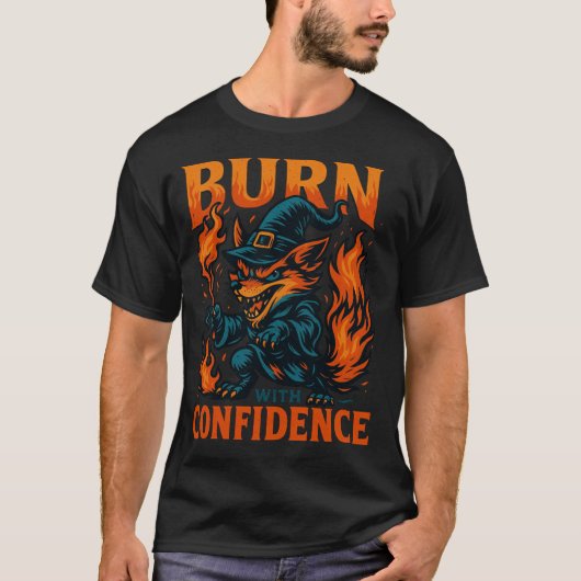 T-shirt Fierce Witch Fox Cartoon Illustration (Devant)