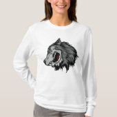 T-shirt Fierce Wolf Head Bold Wild Animal (Devant)