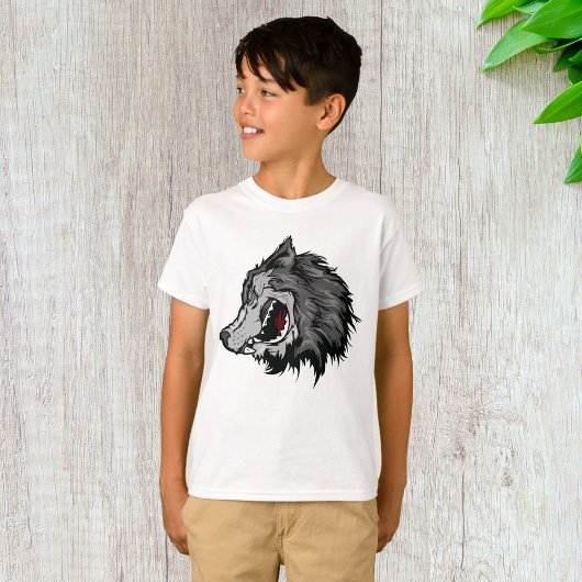 T-shirt Fierce Wolf Head Bold Wild Animal