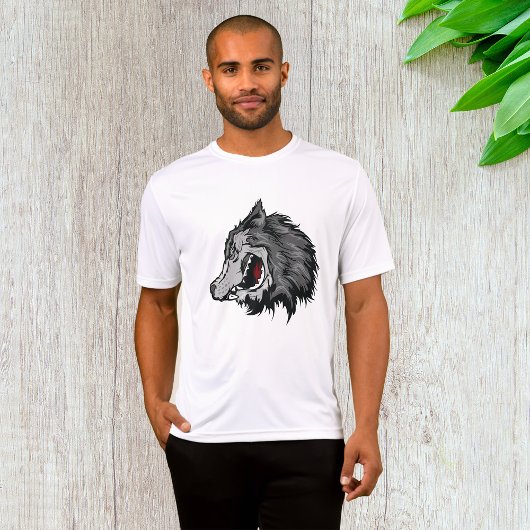 T-shirt Fierce Wolf Head Bold Wild Animal
