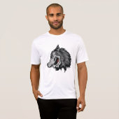 T-shirt Fierce Wolf Head Bold Wild Animal (Devant entier)