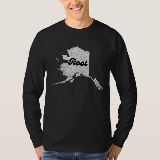 T-shirt fière Alask State Root Map Outline Rocky Map AK (Devant)